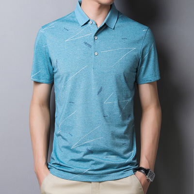 梵克公牛2020新款夏季短袖t恤男士翻领体恤polo衫中年男装棉半袖t桖