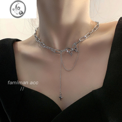 JiMiins嘻哈蝴蝶项链女2023年新款潮轻奢小众设计感锁骨链冷淡风配饰