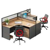 铭威盾型工位办公桌椅组合屏风办公室员工职员桌简约现代电脑桌T型2人位