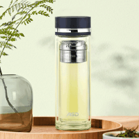 爱仕达(ASD)玻璃泡茶透明水杯家用办公圆柱分离双层高硅硼便携防烫耐热 RWB32B7Q