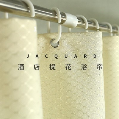 美帮汇浴帘套装酒店防水布加厚淋浴挂帘卫生间洗澡隔断浴室帘子