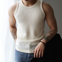 重磅紧身弹力背心男夏季螺纹无袖T恤欧美健身运动百搭打底小坎肩
