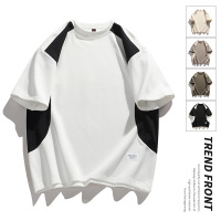 短袖上衣男夏季日常休闲时尚日系男宽松百搭圆领透气简约学生T恤