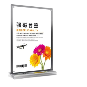 国顿 磁吸会议活动桌牌亚克力座位牌展示牌台卡T型桌签强磁力立牌台签 20*10cm