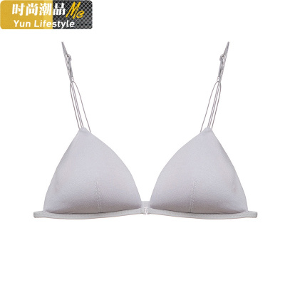 YUNWUXIN露背内衣法式文胸小胸美背无钢圈女抹胸夏季薄款细带三角杯细肩带抹胸