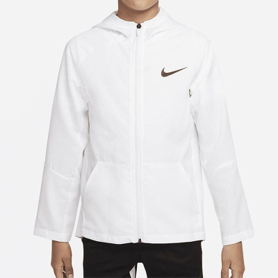 NIKE耐克连帽外套运动休闲梭织大童夹克DO7095-100 D