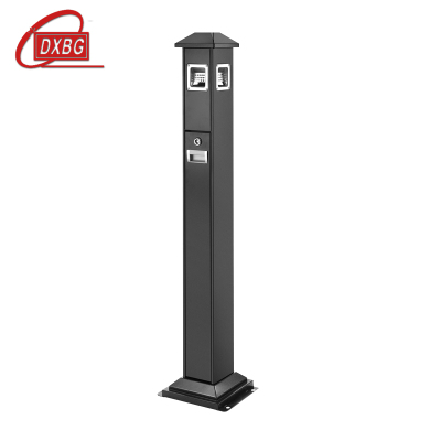 DXBG不锈钢垃圾桶烟蒂柱灭烟桶带烟灰缸室外电梯口立式黑色屋顶黑色四边固定