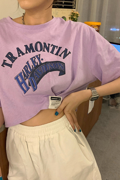 韩国女装短款打底衫宽松夏季短袖T恤女东南亚上衣女装ins_1