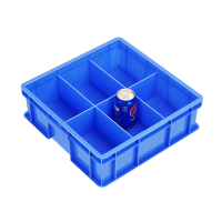 易企采 大6格-蓝色零件盒分格箱长方形塑料盒分隔式周转箱多格箱螺丝盒分类盒收纳盒
