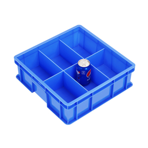 易企采 大6格-蓝色零件盒分格箱长方形塑料盒分隔式周转箱多格箱螺丝盒分类盒收纳盒