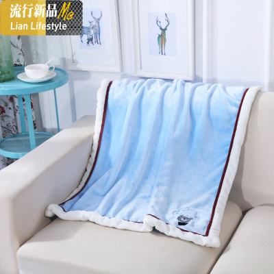 秋冬季珊瑚绒毛毯被子空调毯加厚法兰绒办公室午睡毯盖腿毯小毯子 三维工匠