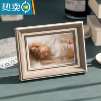 敬平欧式照片相框摆台高级感5寸6寸7寸8寸10寸A4画框像框摆件支架木框 弧边灰褐色 10寸(可放20.3*25.4cm