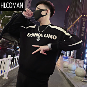 HLCOMAN男士卫衣潮牌秋装长袖男装上衣2024新款T恤打底衫男款t外套