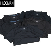 HLCOMAN透气快干!夏简约纯色圆领速干跑步运动休闲薄款户外短袖T恤男装