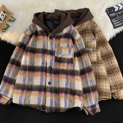 男装潮牌春秋季新款毛呢夹克男连帽韩版潮流休闲百搭痞帅男士外套