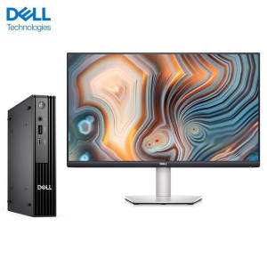 戴尔dell Pro QCM1250高性能迷你企业级高端商用办公绘图设计办公台式机整机 定制I5-14500T 32G内存 512G固态 集成显卡 配23.8英寸显示器