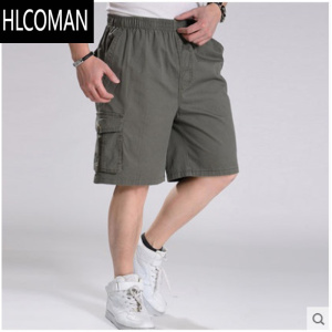 HLCOMAN中老年短裤中年男士五分裤爸爸沙滩裤夏季大码老人休闲中裤子