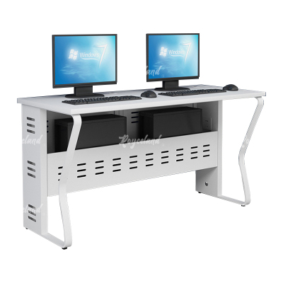 洛诗莲 (RoyceLand) 钢架电脑桌培训桌机房电脑桌学习桌课桌 双人位G款