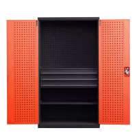 DXBG重型工具柜车间用加厚物件工具储物柜工厂铁皮柜汽修厂零件收纳柜橘色三层三抽带挂板