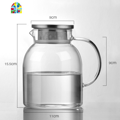 冷水壶耐热玻璃防爆可高温家用北欧大容量水杯套装凉白开水凉水壶 FENGHOU 实木-挂杯木架(带托盘)