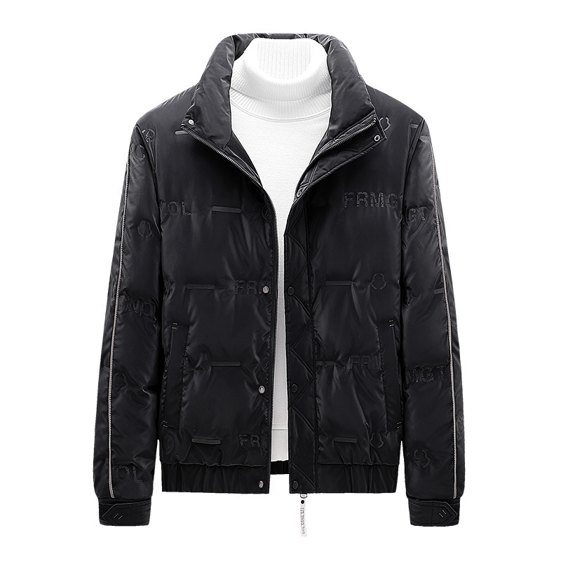 羽绒服男士新款冬季宽松潮流帅气白鸭绒男士立领潮牌简约男装外套