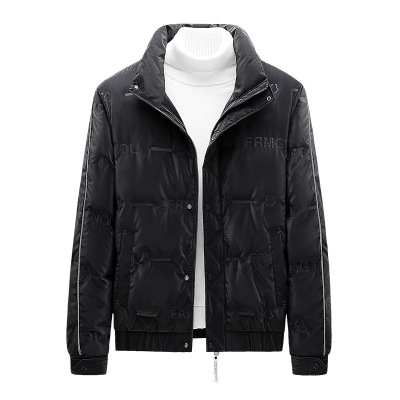 羽绒服男士新款冬季宽松潮流帅气白鸭绒男士立领潮牌简约男装外套