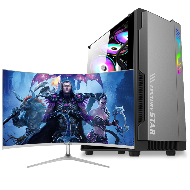 铭能 i7四核/GTX1660Ti独显/16G内存/512G固态+500G机械盘 台式机 DIY组装机 台式电脑 商务家用办公组装电脑 学生台式主机吃鸡游戏电脑主机+32英寸曲面