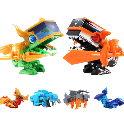 爱动小钻风玩具儿童咔咔魔块恐龙变形积木套装卡卡模块霸王龙翼龙咔咔魔块-任4款组合（留言或联系客服备注）