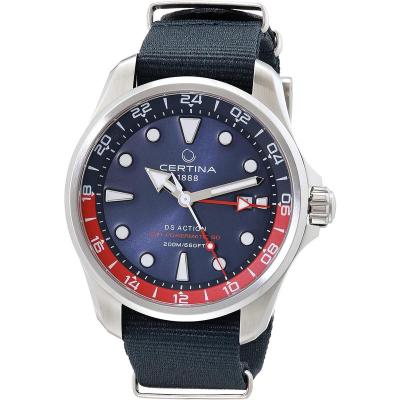 Certina瑞士手表 DS ACTION GMT 自动机械表 夜光蓝盘男士潜水表