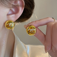 银针字母耳钉轻奢高级感气质极简金属耳环2025新款独特耳饰女送女朋友老婆情人节七夕生日礼物