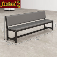 锦北长条凳软包沙发换鞋凳等候靠背休息区长条椅子160*45*80cm单层