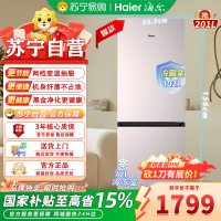 海尔(Haier)BCD-201WGHC290Y1 201升两门冰箱 时尚彩晶面板 黑金净味 两档变温抽屉 租房小冰箱