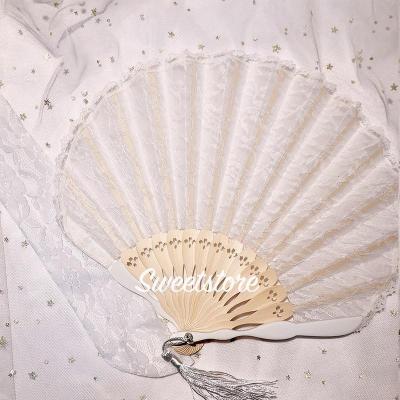 人气puma复古优雅怀旧风格宫廷vintage蕾丝扇子毛球工艺扇带扇套三维工匠扇子正常上海发货喔