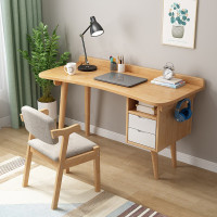 绵冠(MIANGUAN)实木书桌北欧网红电脑桌学生学习桌办公桌家用卧室带抽屉桌子+椅子