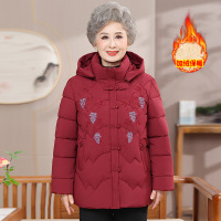 新款女装洋气奶奶装老太太棉衣80岁中老年女装加绒保暖冬装棉服女