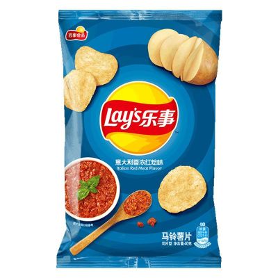 乐事薯片多口味休闲零食小吃办公室休闲零食 红烩味40g*10袋