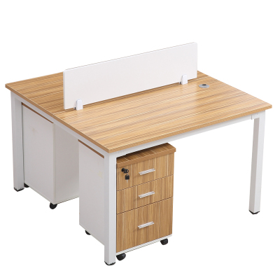 易企采 双人位含活动柜不含椅120*120CM办公家具职员办公桌简约单人办公桌工位桌屏风卡座办公室桌组合