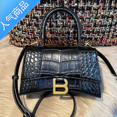 FENGHOU包包2021新款潮鳄鱼纹沙漏包网红时尚夏天百搭手提包单肩斜挎女包