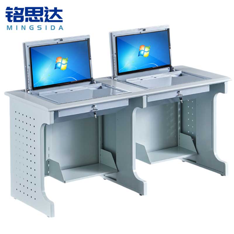 铭思达翻转电脑桌双人位张