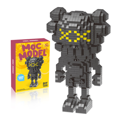 汇奇宝微型小颗粒拼装成人潮牌玩具男孩子拼图街头拼插积木摆件6-14岁潮牌黑色1023颗粒-