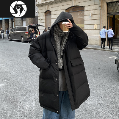 HongZun羽绒棉服男中长款加厚棉衣潮流百搭保暖棉袄宽松冬季外套2020新款棉衣