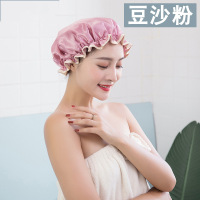 成人女款淋浴沐浴厨房防油烟发帽加厚洗头帽洗澡帽 三维工匠 豆沙色+香槟色2浴帽