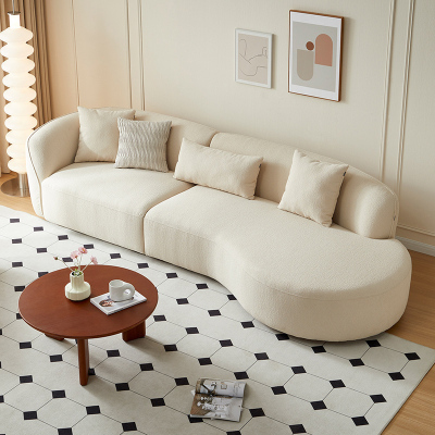 全友家居现代奶油风布艺沙发家具大户型客厅实木框架沙发床两用