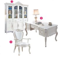 欧式书柜四书桌书柜书椅组合书架办公电脑桌子书橱家用书房家具