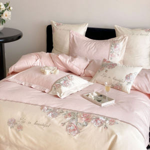 繁花感!100支澳棉四件套提花刺绣纯棉床单被套南通家纺4