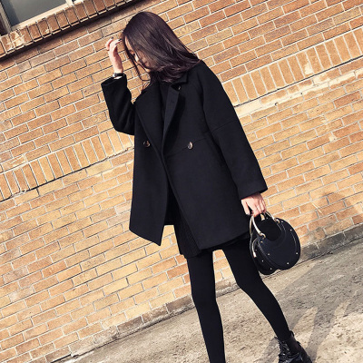 FISHBASKET森系2020冬季新款韩版毛呢大衣女中长款呢子外套小个子双面尼上衣毛呢外套