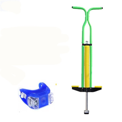 儿童跳跳杆弹跳器小孩娃娃跳健身跳跳棒夜光青少年蹦蹦杆学生玩具绿色双杆+青蛙灯