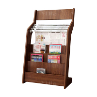 翌嘉 YJ4052908木质报刊架报纸架书报杂志置物架收纳架落地展示架