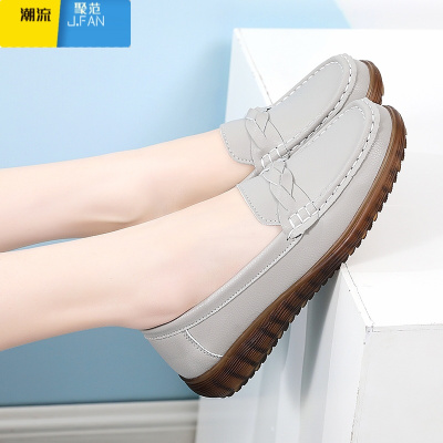 聚范红青蜓牛筋软底女单鞋新款舒适女鞋中老年平底防滑妈妈鞋