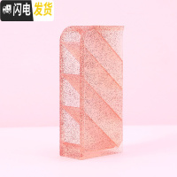 三维工匠斜插式笔筒ins文具收纳盒女创意时尚可爱透明亚克力多功能桌面少女心小学生网红儿童大容量四格倾斜笔桶 透明款-粉色